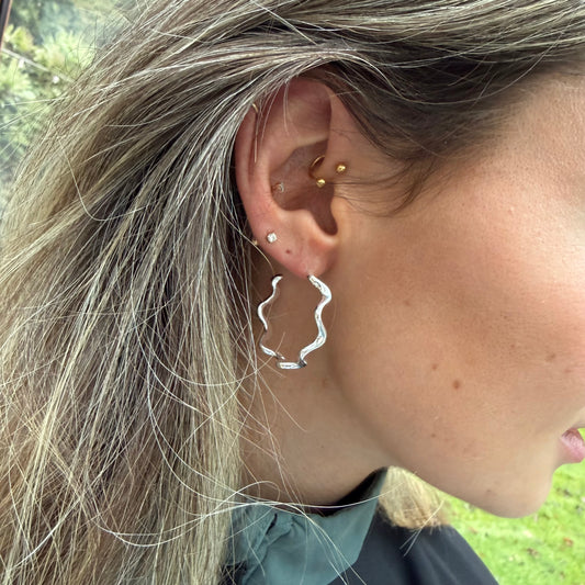 Wavy Hoop Earrings