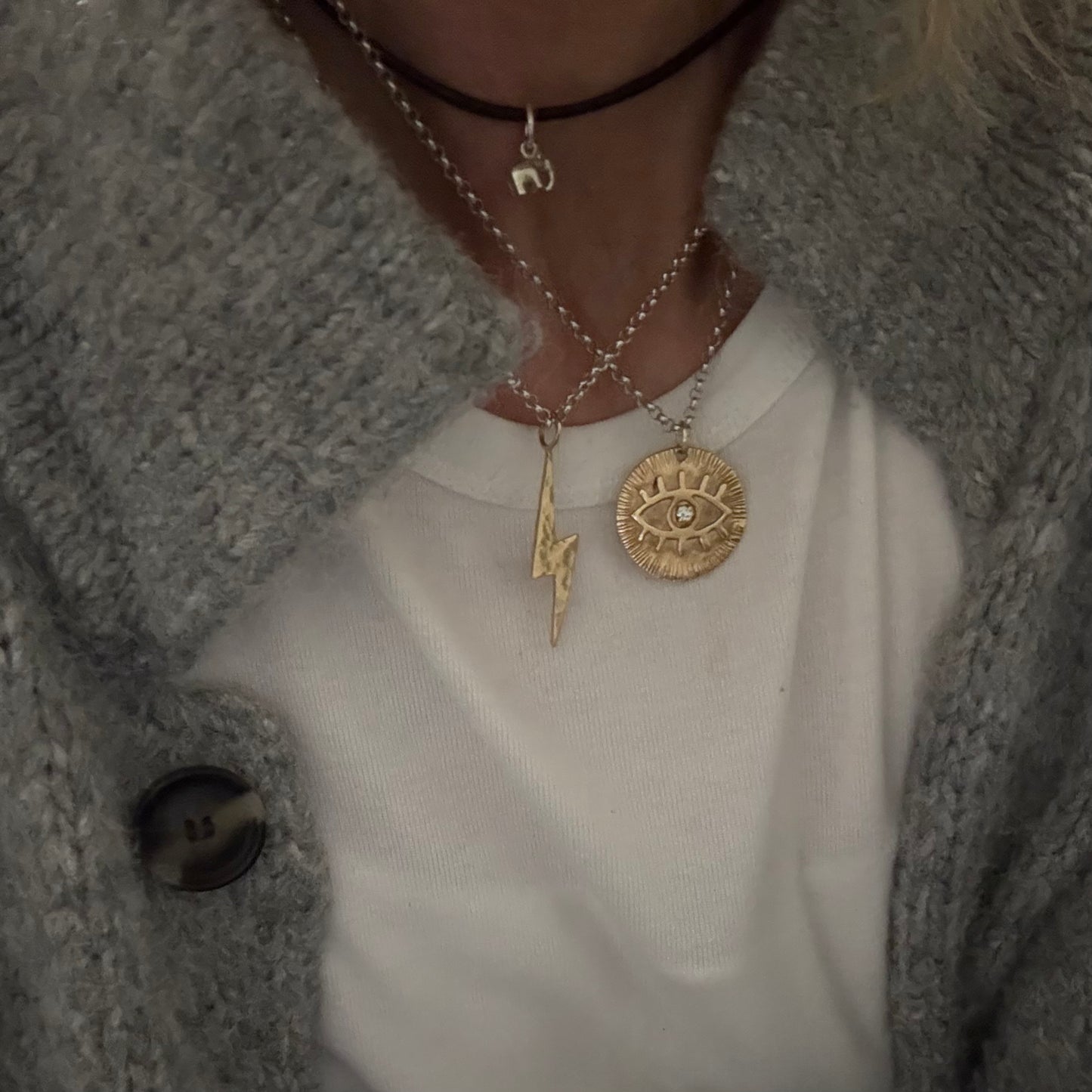 Bowie Gold Lightening Bolt