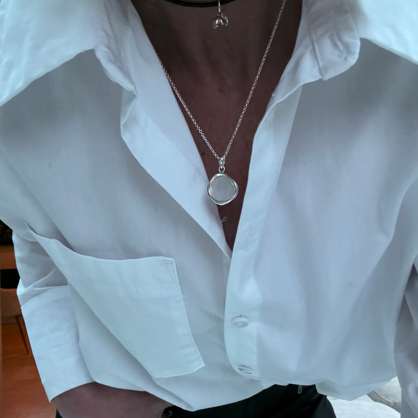 Mother of pearl moon necklace
