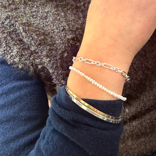 Silver Figaro Bracelet