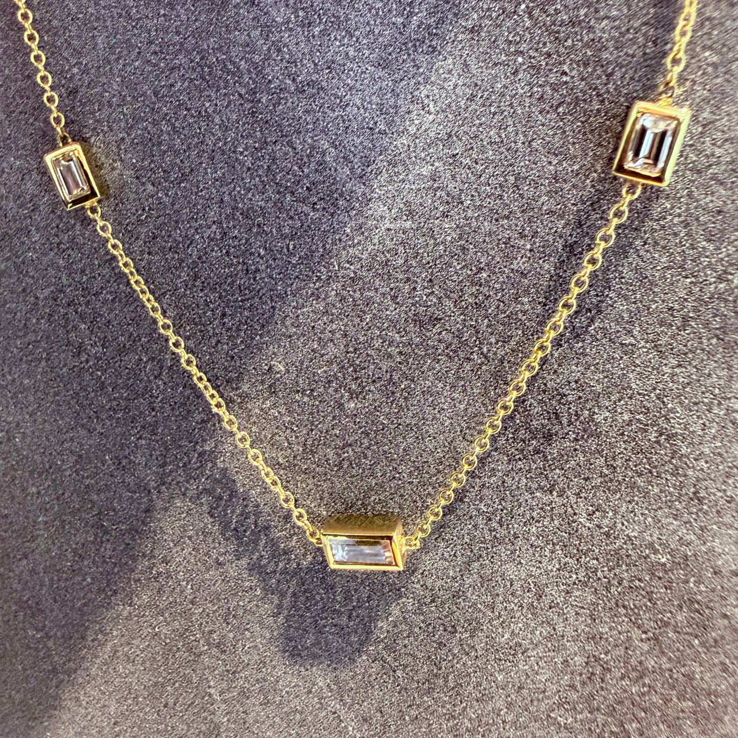 Baguette Diamond Trilogy Necklace
