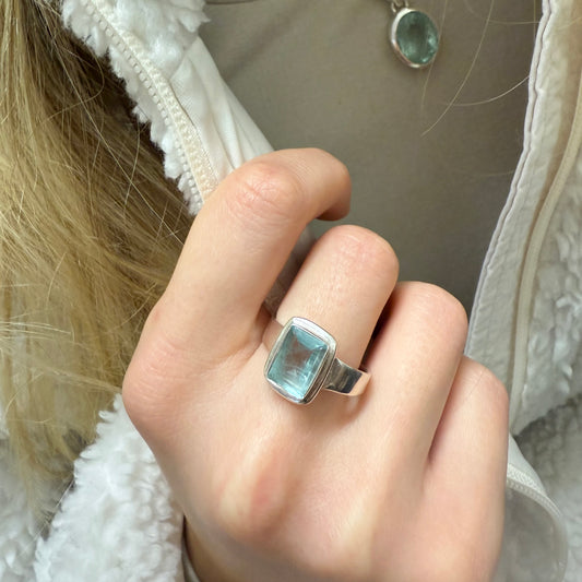 Aquamarine Silver Ring