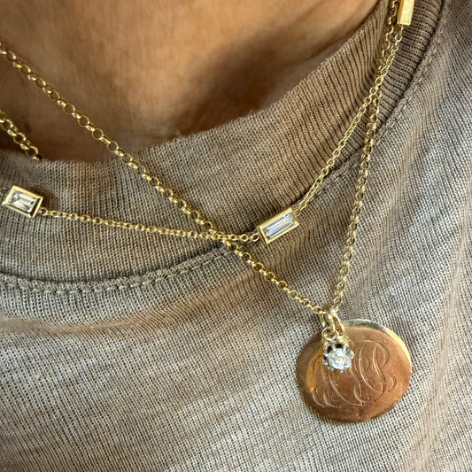 Baguette Diamond Trilogy Necklace