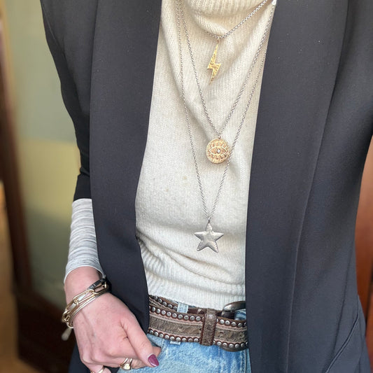 Bowie Gold Lightening Bolt Pendant