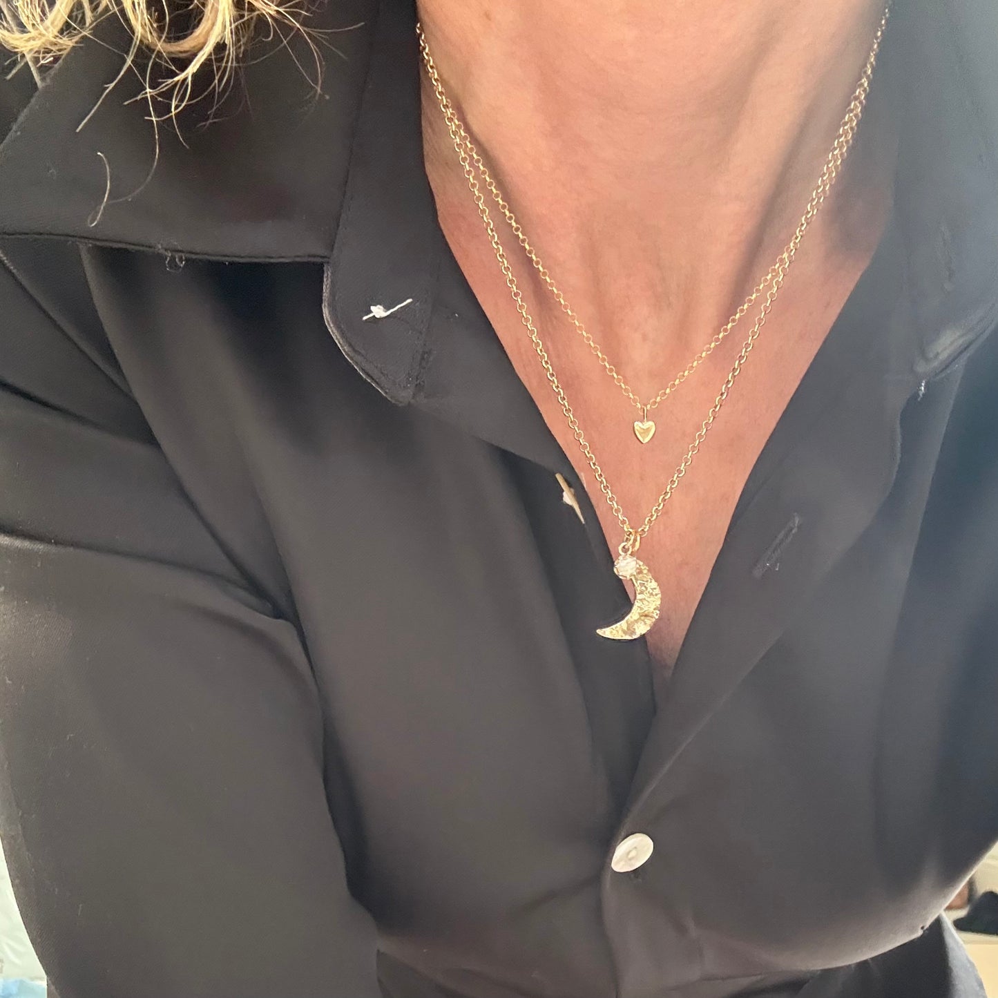 The Celest Moon and Diamond Necklace