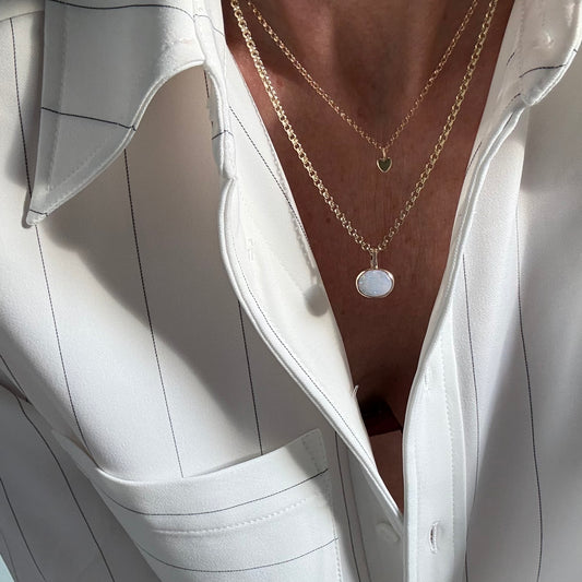 Gold Natural Opal Necklace