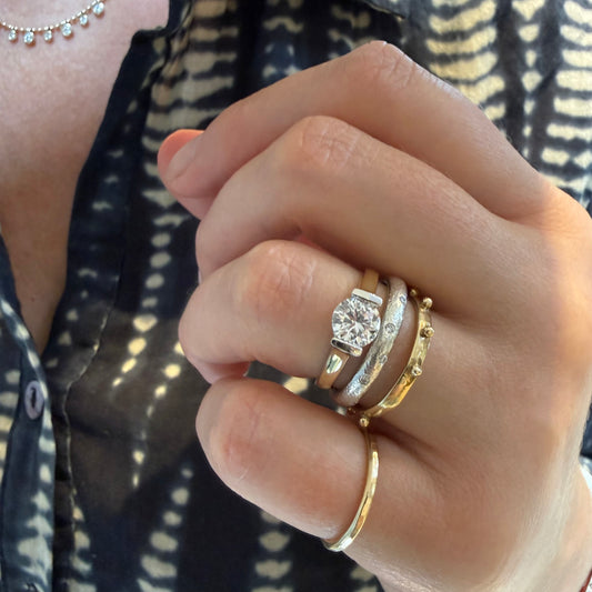 Solitare Tension Set  Diamond Ring