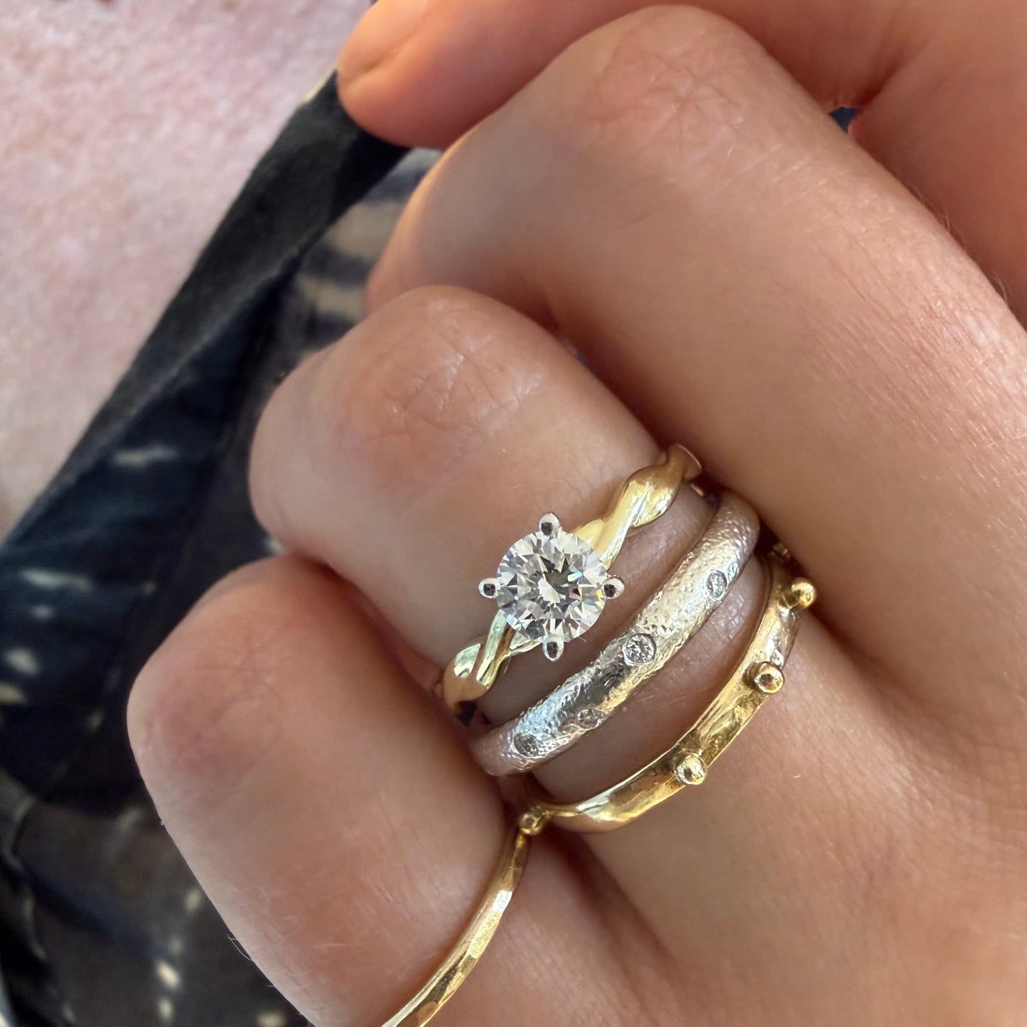 Diamond twist Ring
