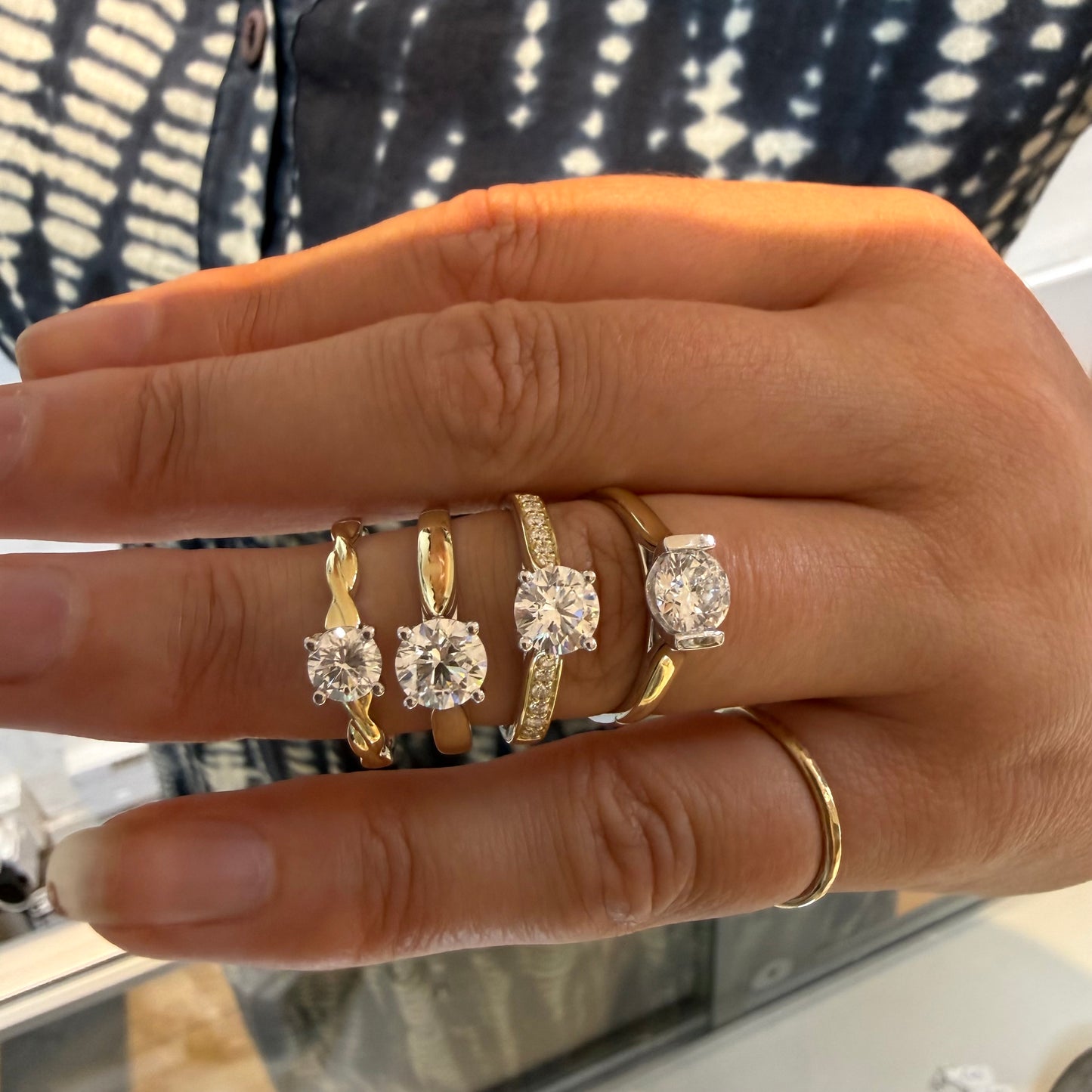 Solitare Tension Set  Diamond Ring