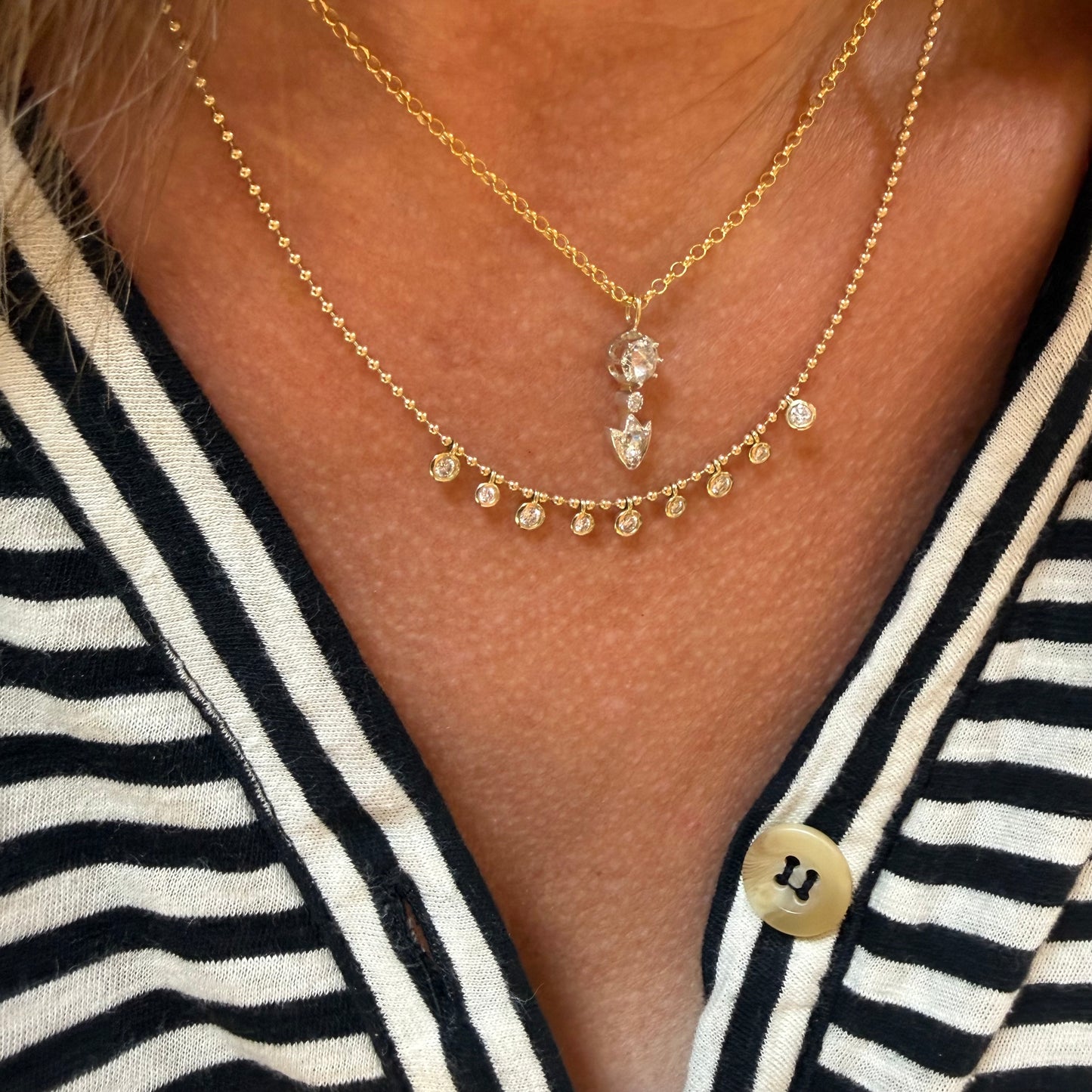 Vintage Hand Cut Diamond Necklace