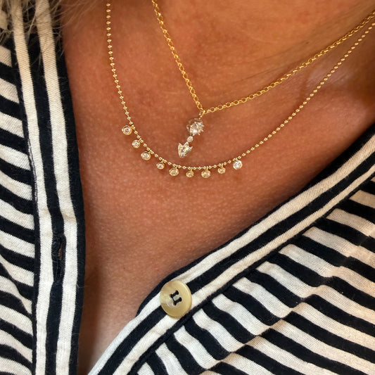 Vintage Hand Cut Diamond Necklace