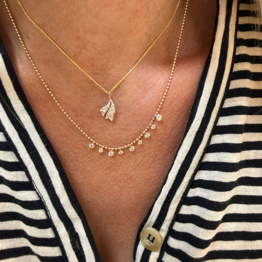 Vintage Diamond Petal Necklace