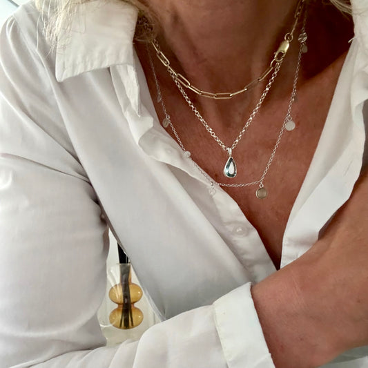 "SPECIAL OFFER" Pear Drop Natural Aquamarine Necklace