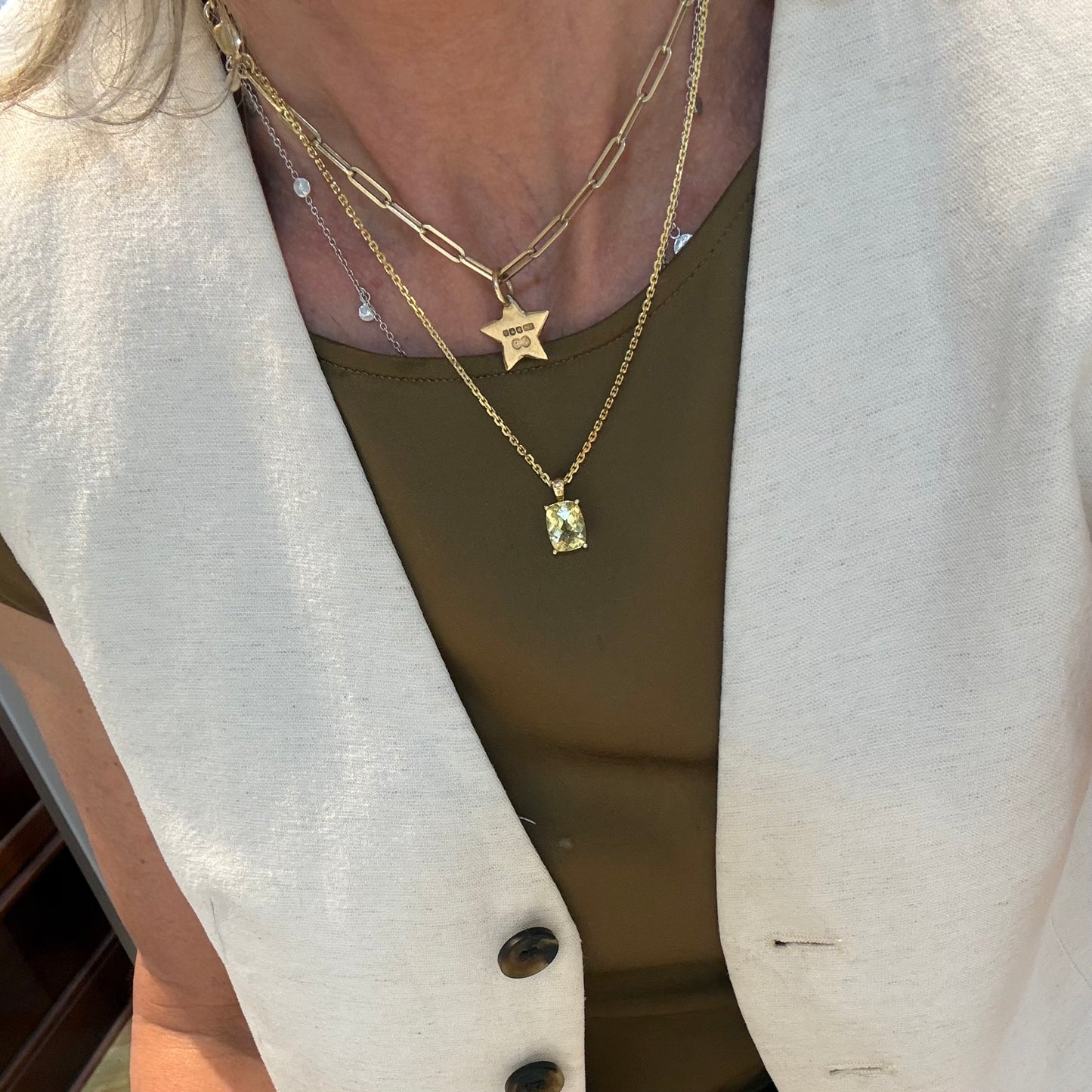Gold Citrine Necklace
