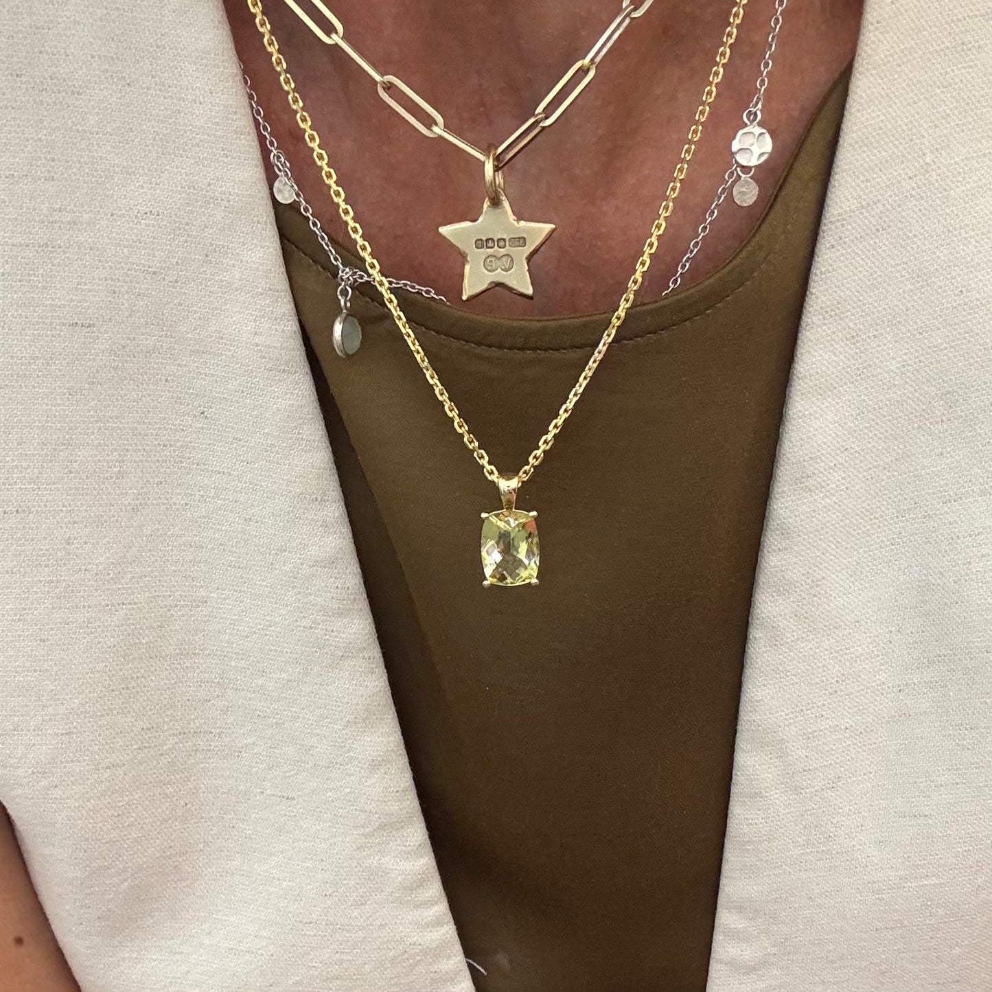 Gold Citrine Necklace
