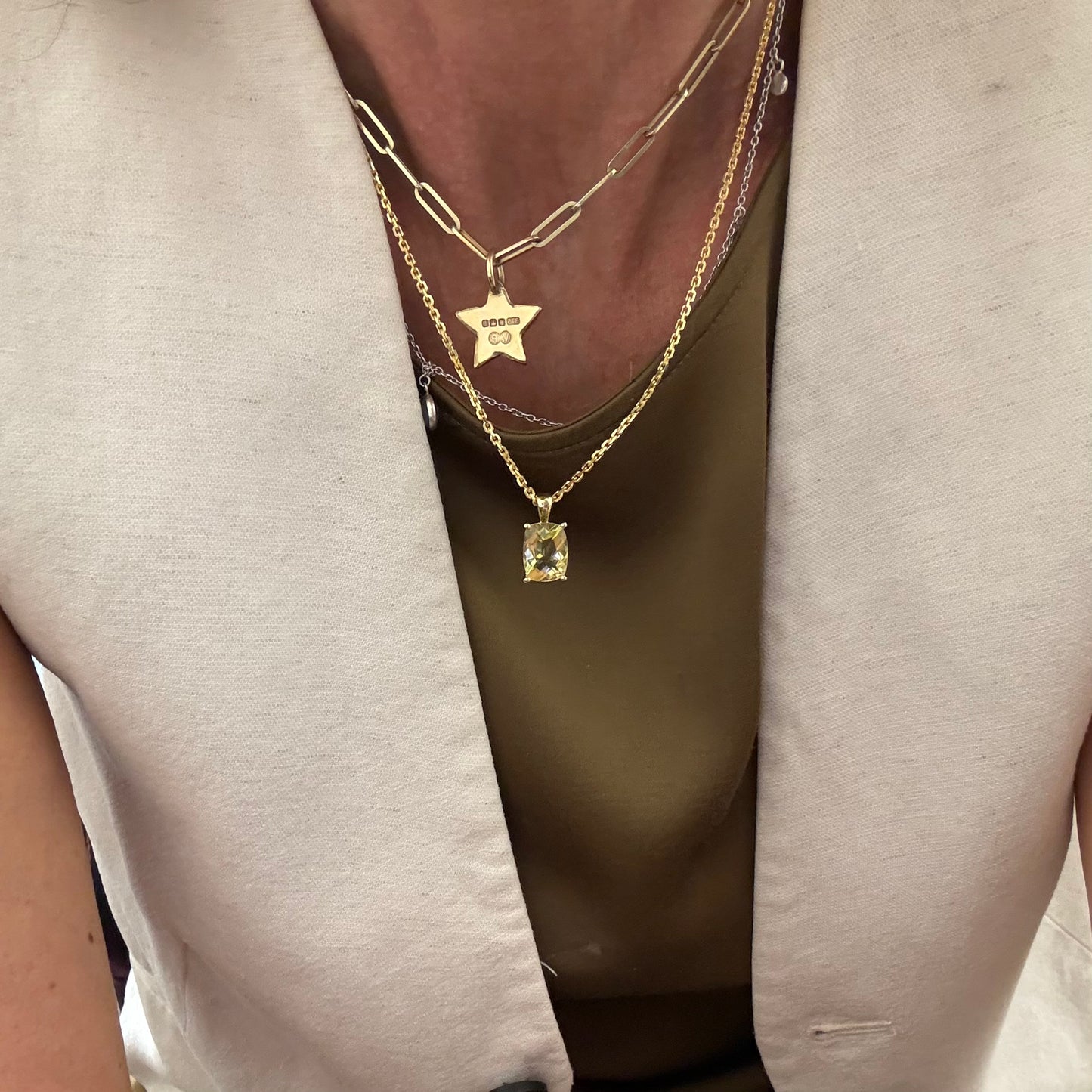 Gold Citrine Necklace