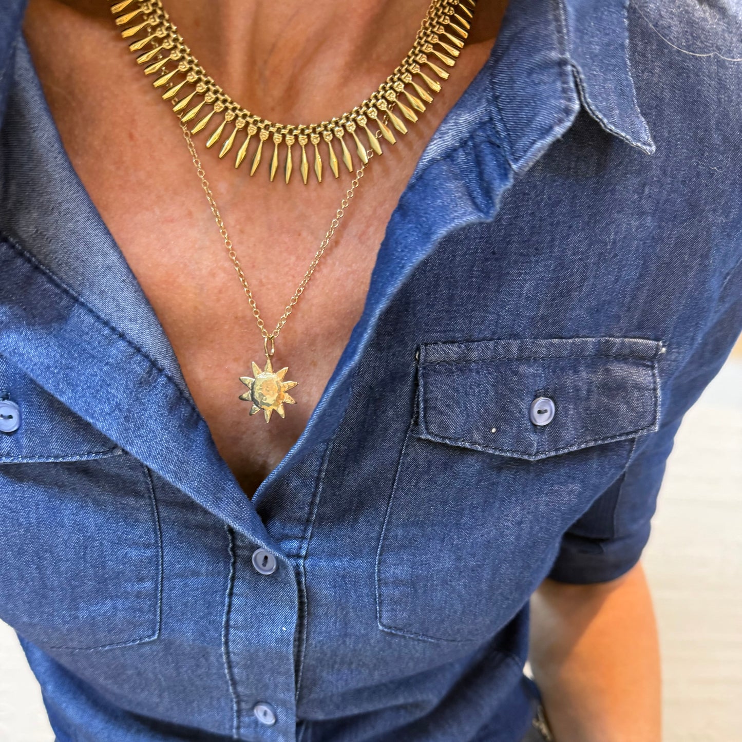 Gold Sunburst Pendant