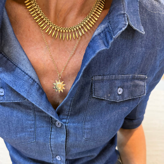 Gold Sunburst Pendant