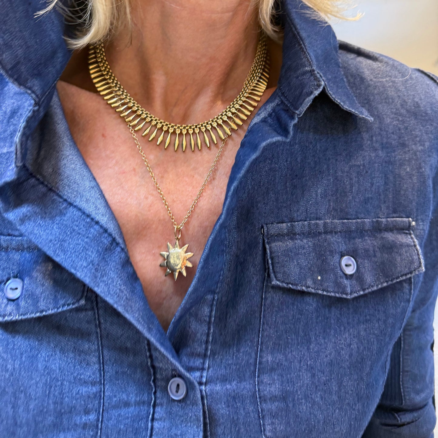 Gold Sunburst Pendant