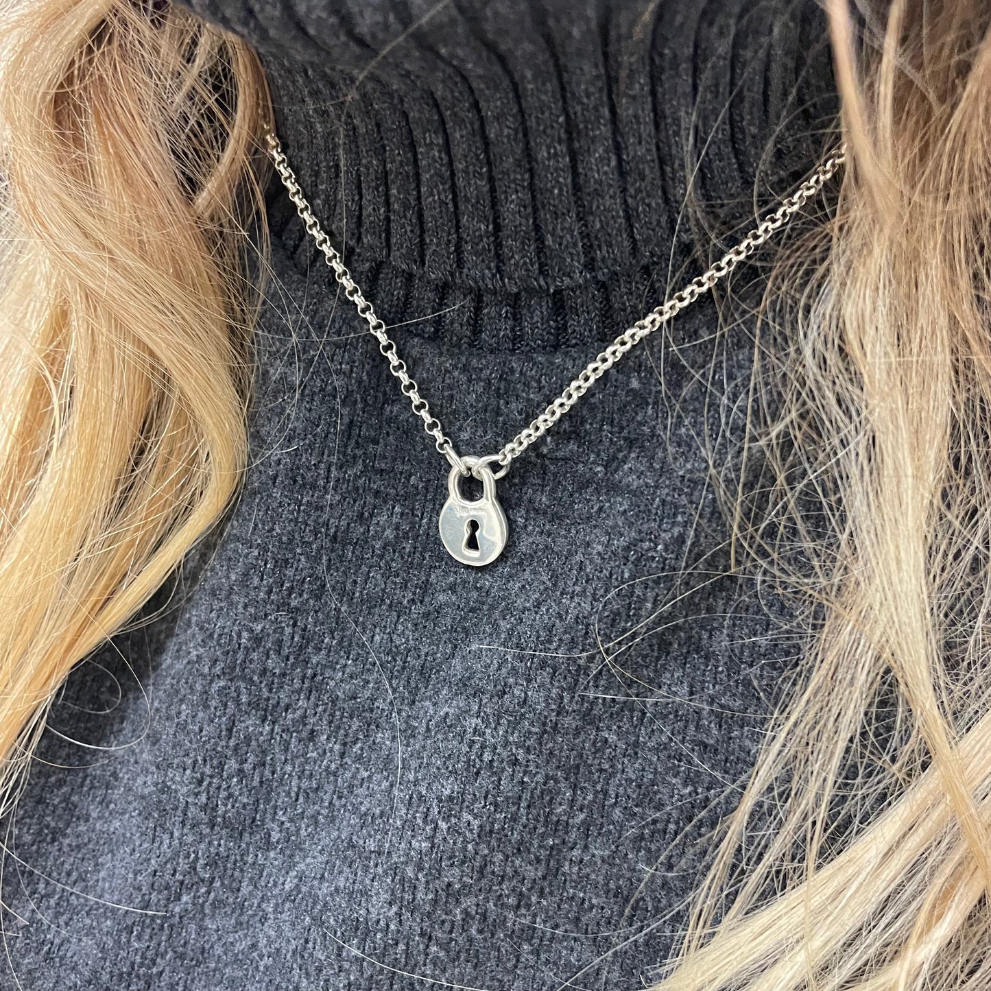 Silver Padlock Necklace