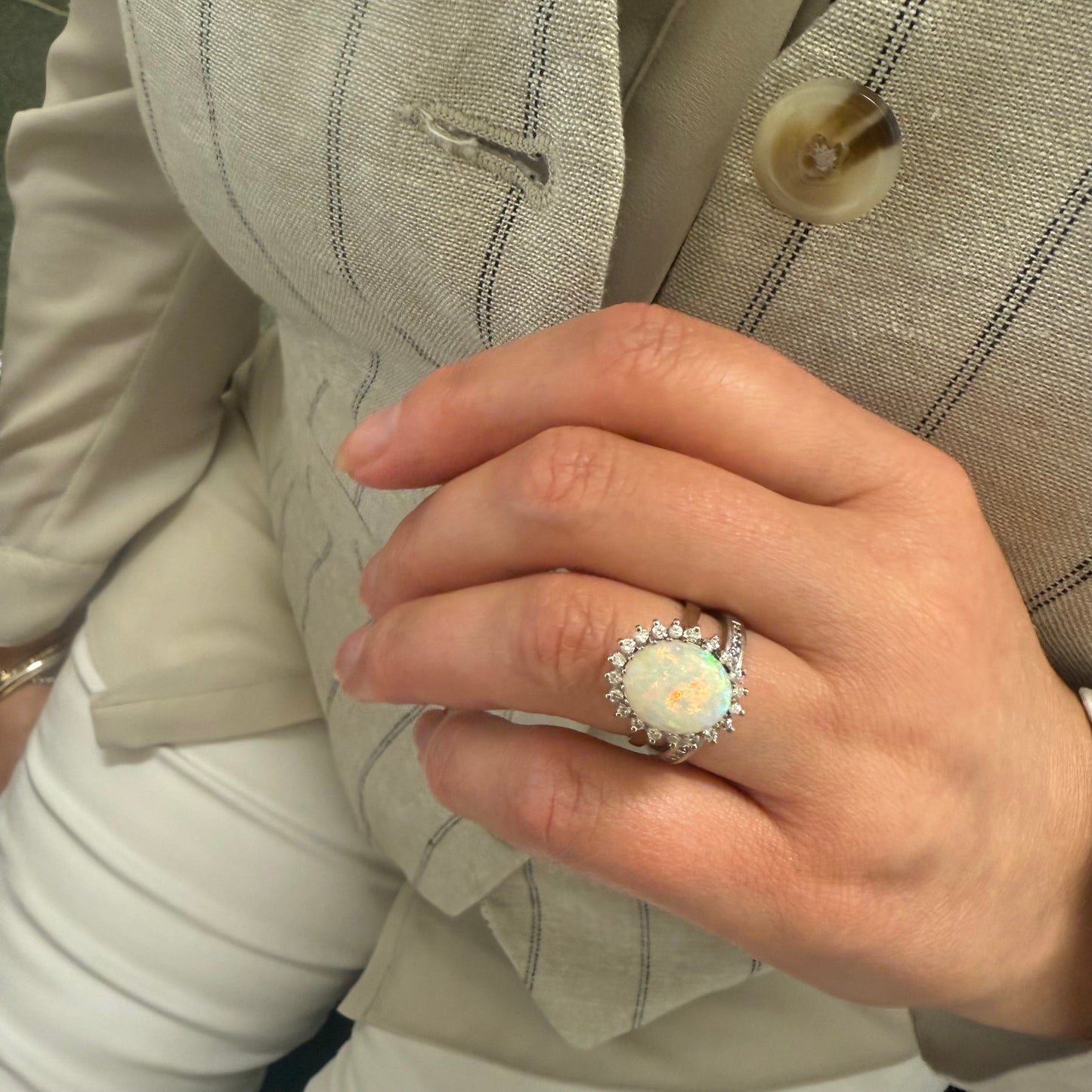 SOLD NEW ARRIVAL- Opal and Diamond Ring