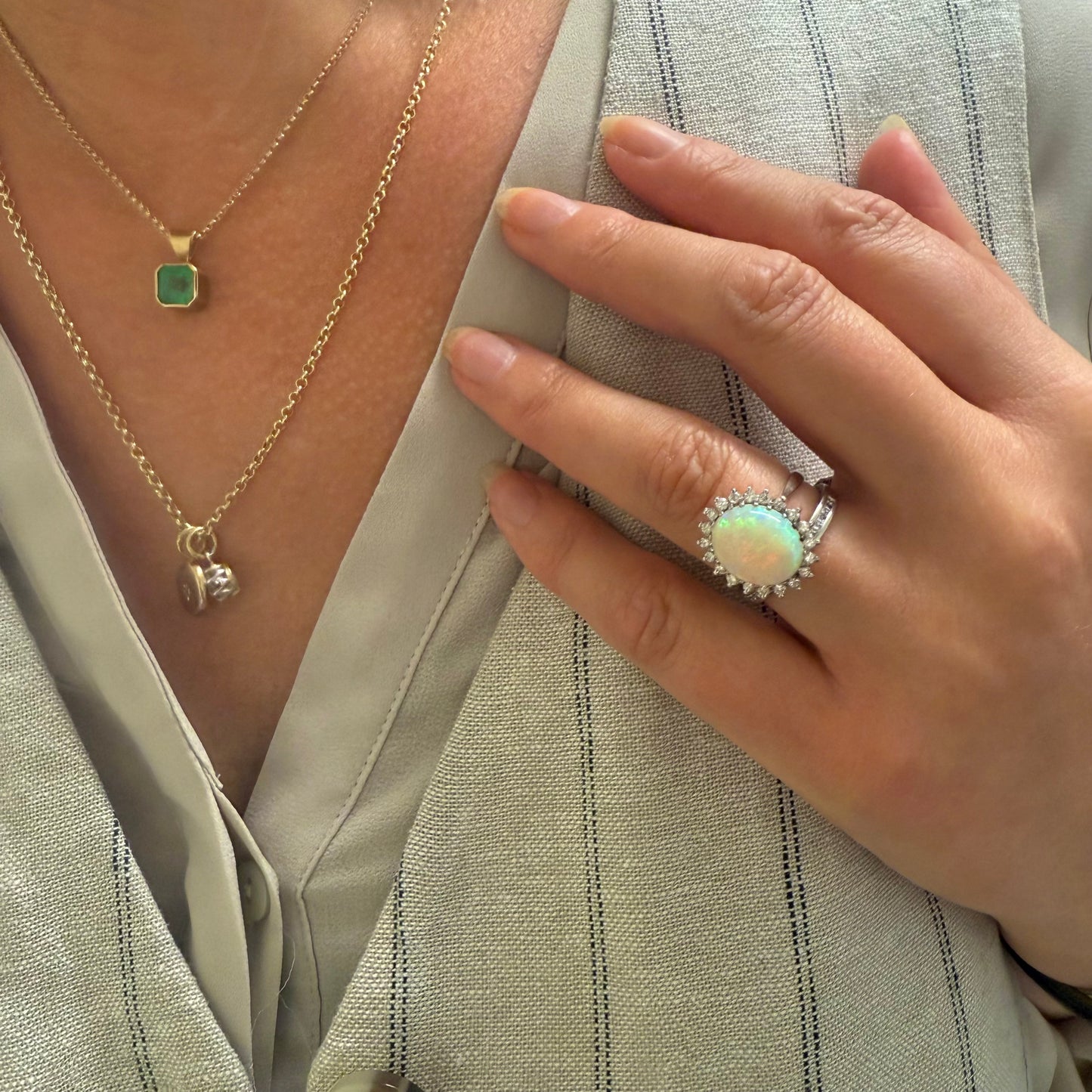 SOLD NEW ARRIVAL- Opal and Diamond Ring