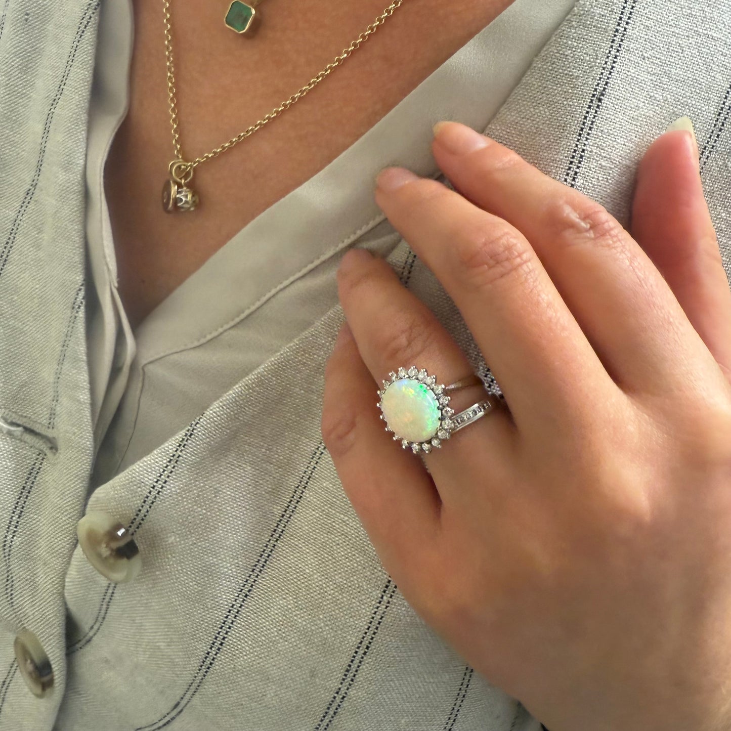 SOLD NEW ARRIVAL- Opal and Diamond Ring