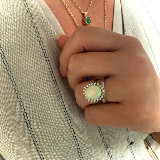 SOLD NEW ARRIVAL- Opal and Diamond Ring