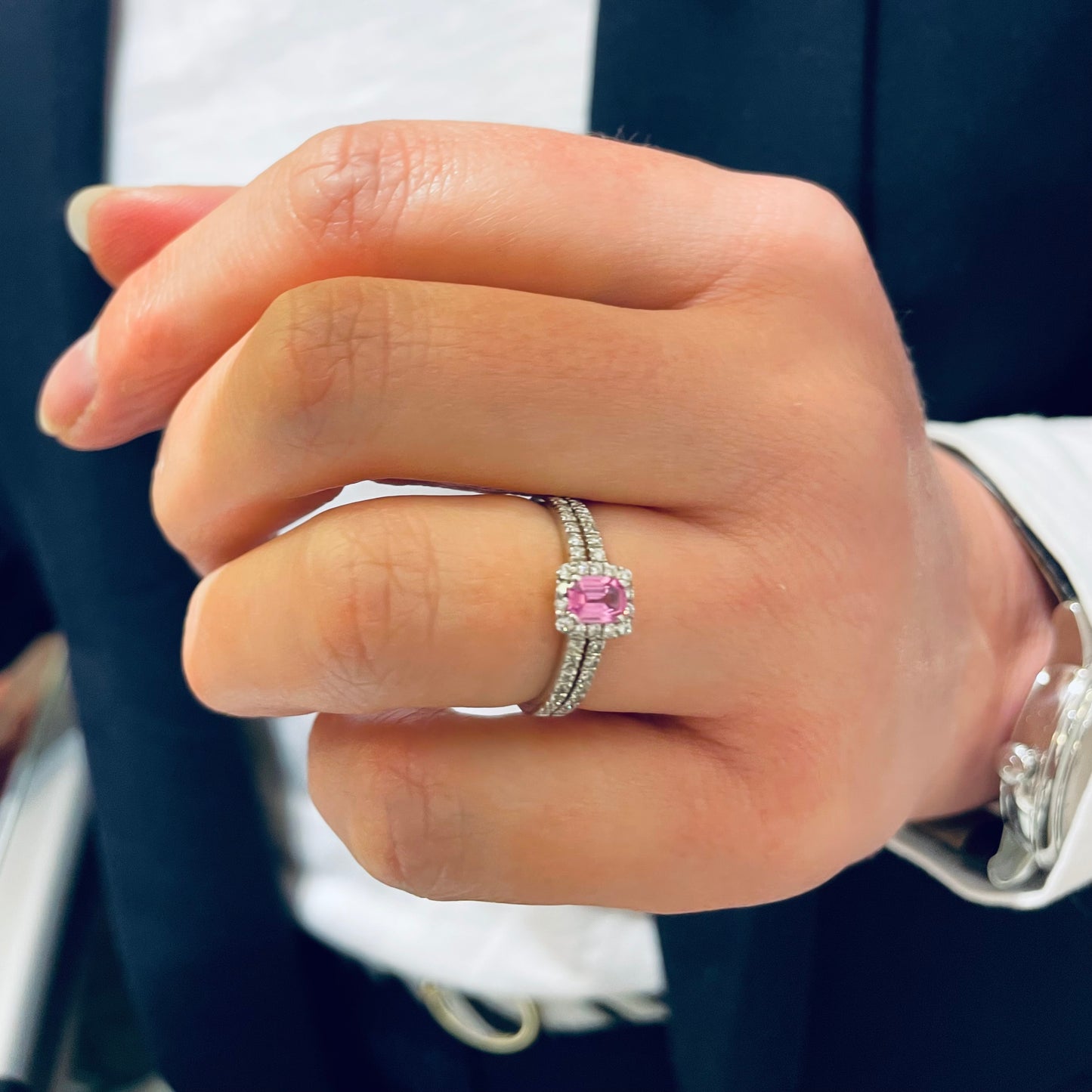 Pink Saphine Diamond Ring