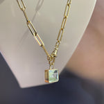 SOLD 9ct Gold Water Beryl Necklace