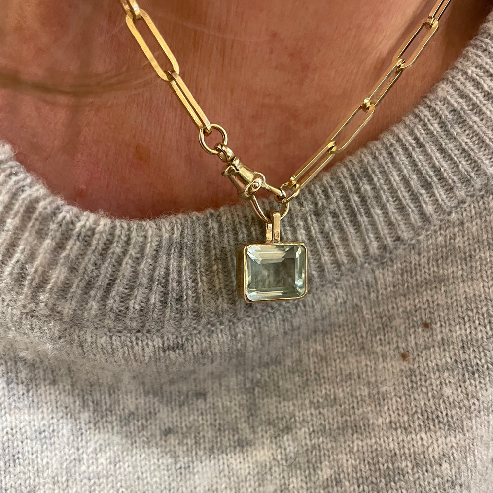 SOLD 9ct Gold Water Beryl Necklace