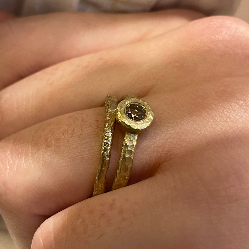 Gold Cognac Diamond Ring