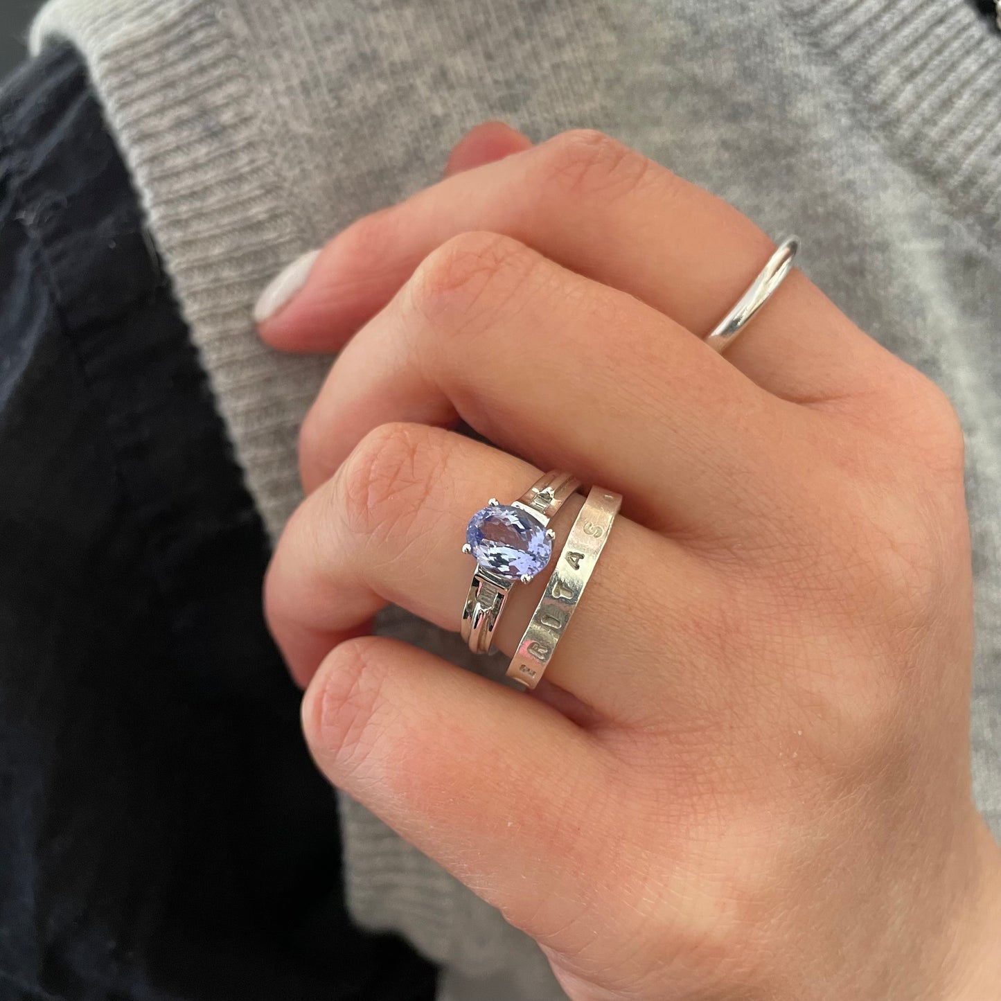 Tanzanite White Gold Ring