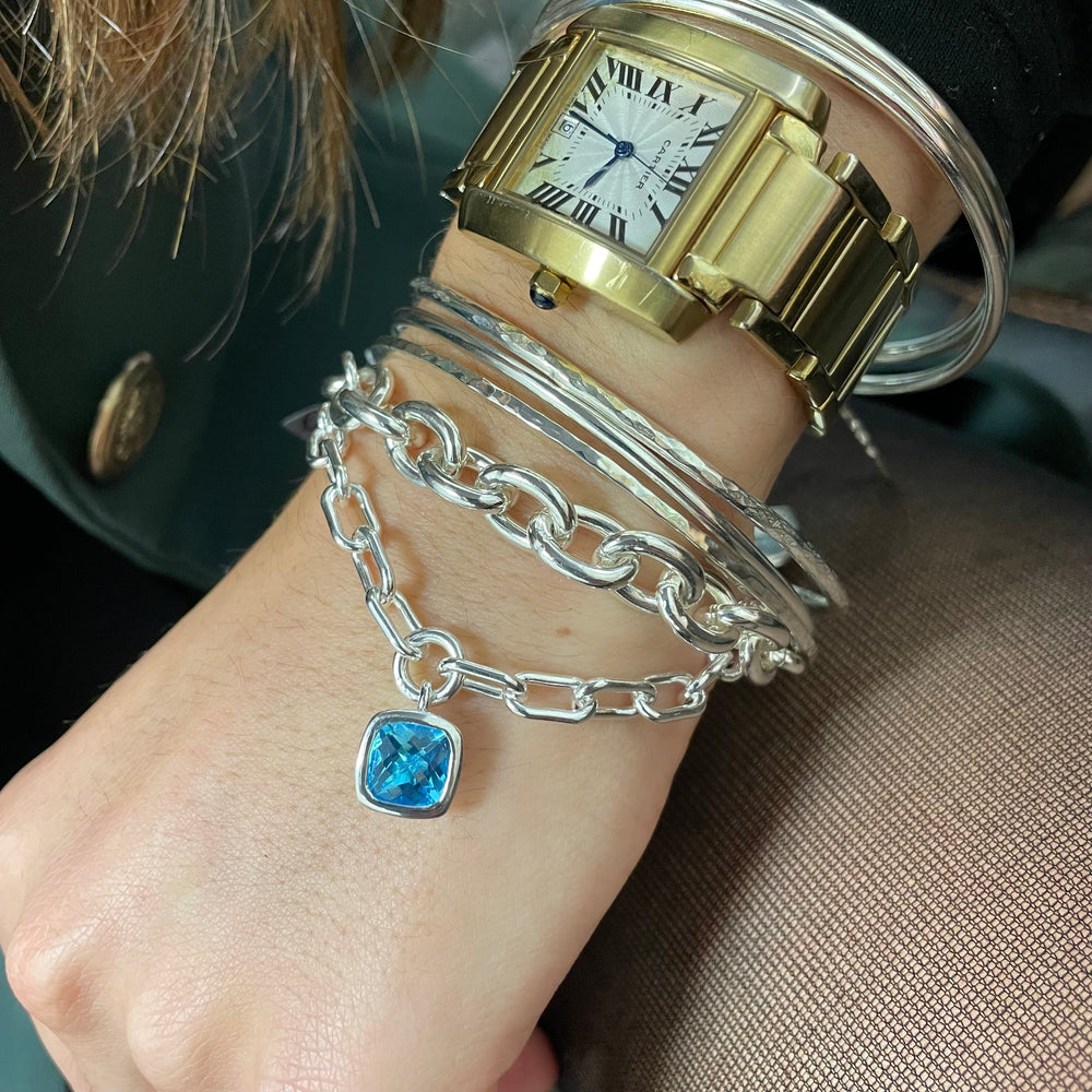 Blue topaz link bracelet 'Gallery Collection'